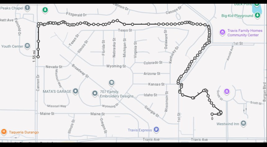 Travis 100K Course Map